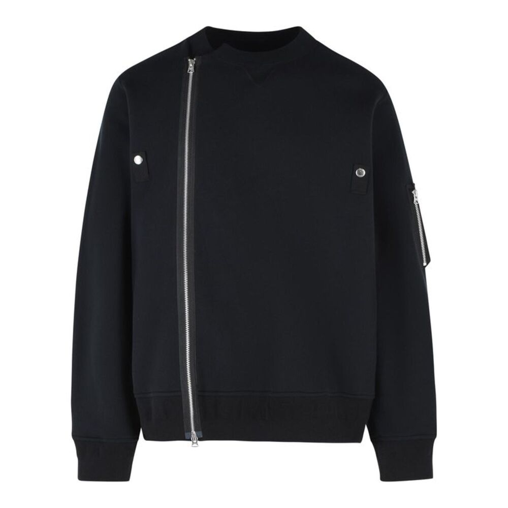 Sacai Black Cotton Blend Sweatshirt Men